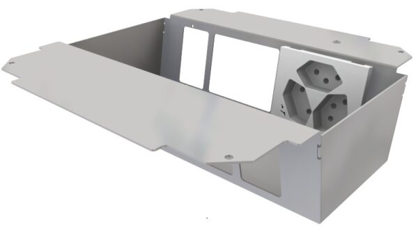 Produktbild UBD 261 274  -  Steckdoseneinsatz vertikal für 2x5 FLF inkl. 1x 3xT13/s, weiss